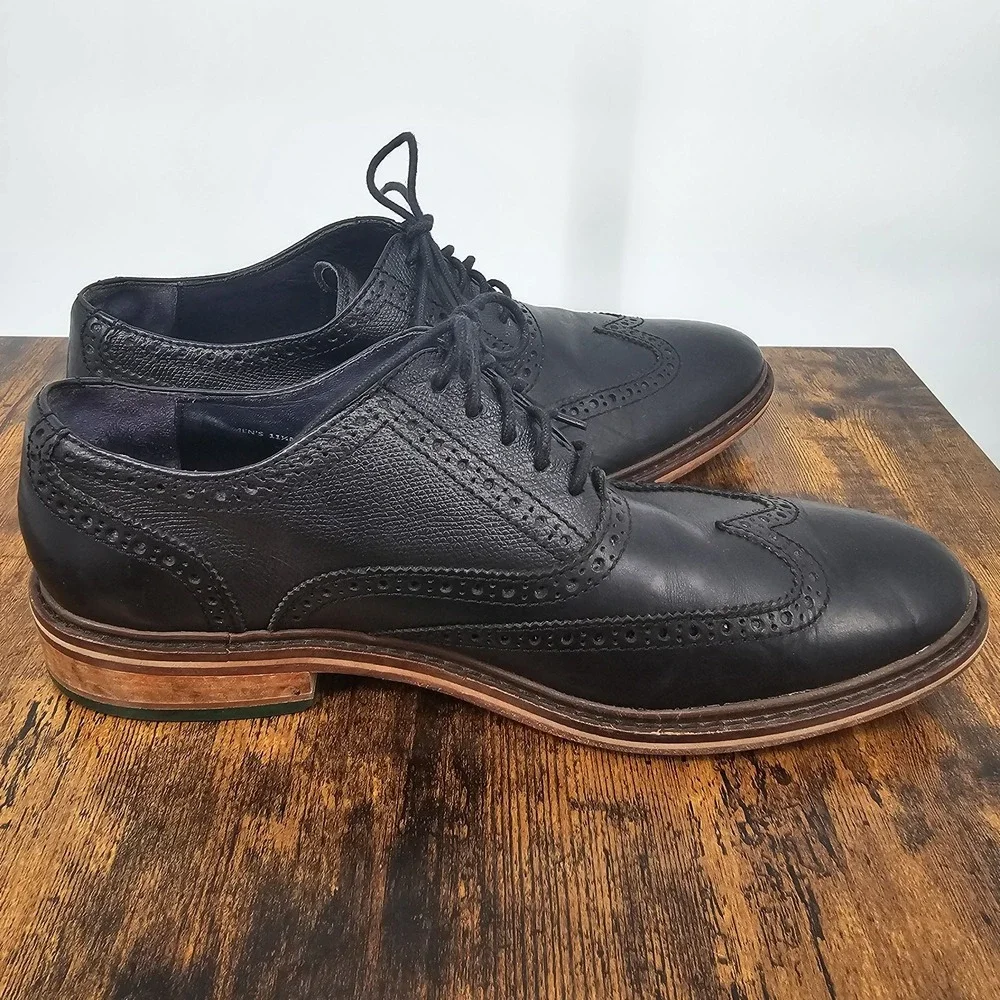 Cole Haan Colton Wingtip Brogue Oxfords Black Dress Shoes C11756 -‎ Men's 11.5M